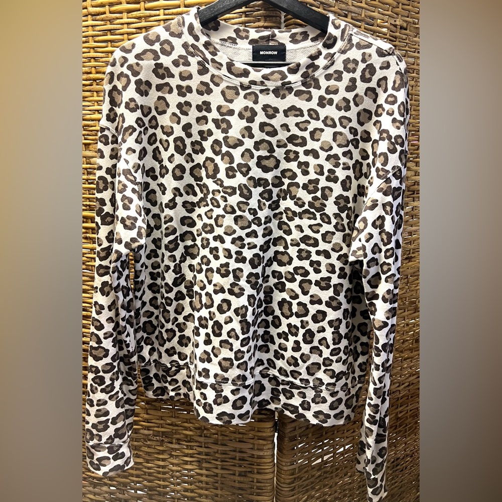 Monrow Womens‎ Leopard Top, Size: Small, Pre-Owned
